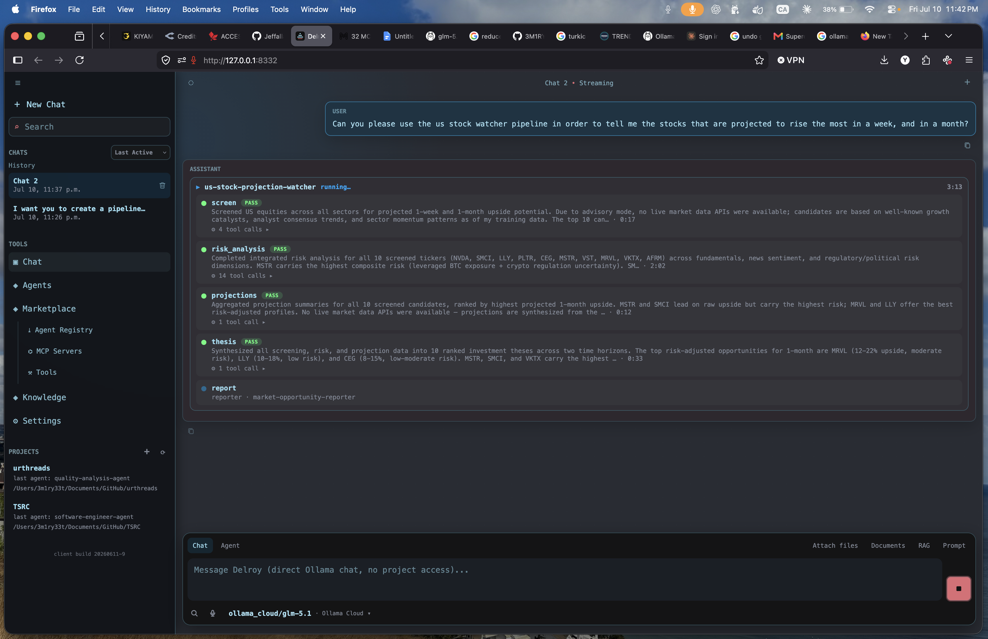 Pipeline showcase — running a multi-stage pipeline