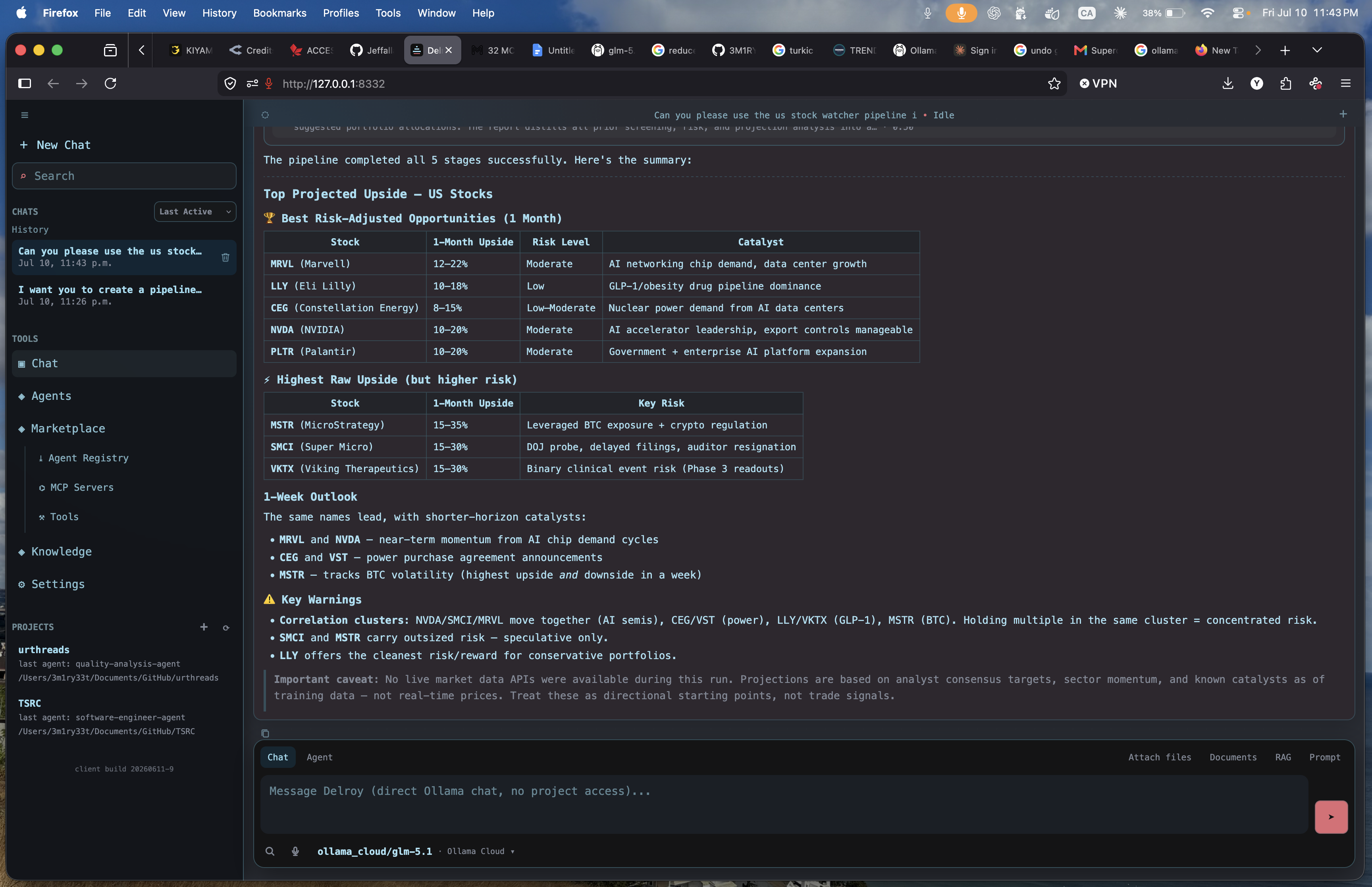 Pipeline showcase — pipeline output and verification